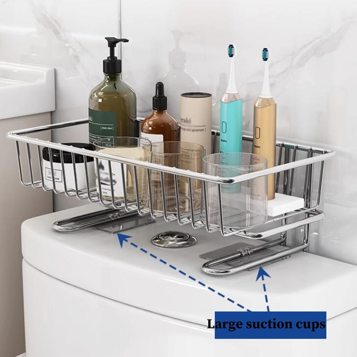 Over The Toilet Storage Shelf 2 Tier, Above Toilet Storage Rack, Bathroom Organizer Over Toilet, Storage Rack Shelf Free Standing Bathroom Organizer, Fit Most Toilets (Color : /White) (/White )