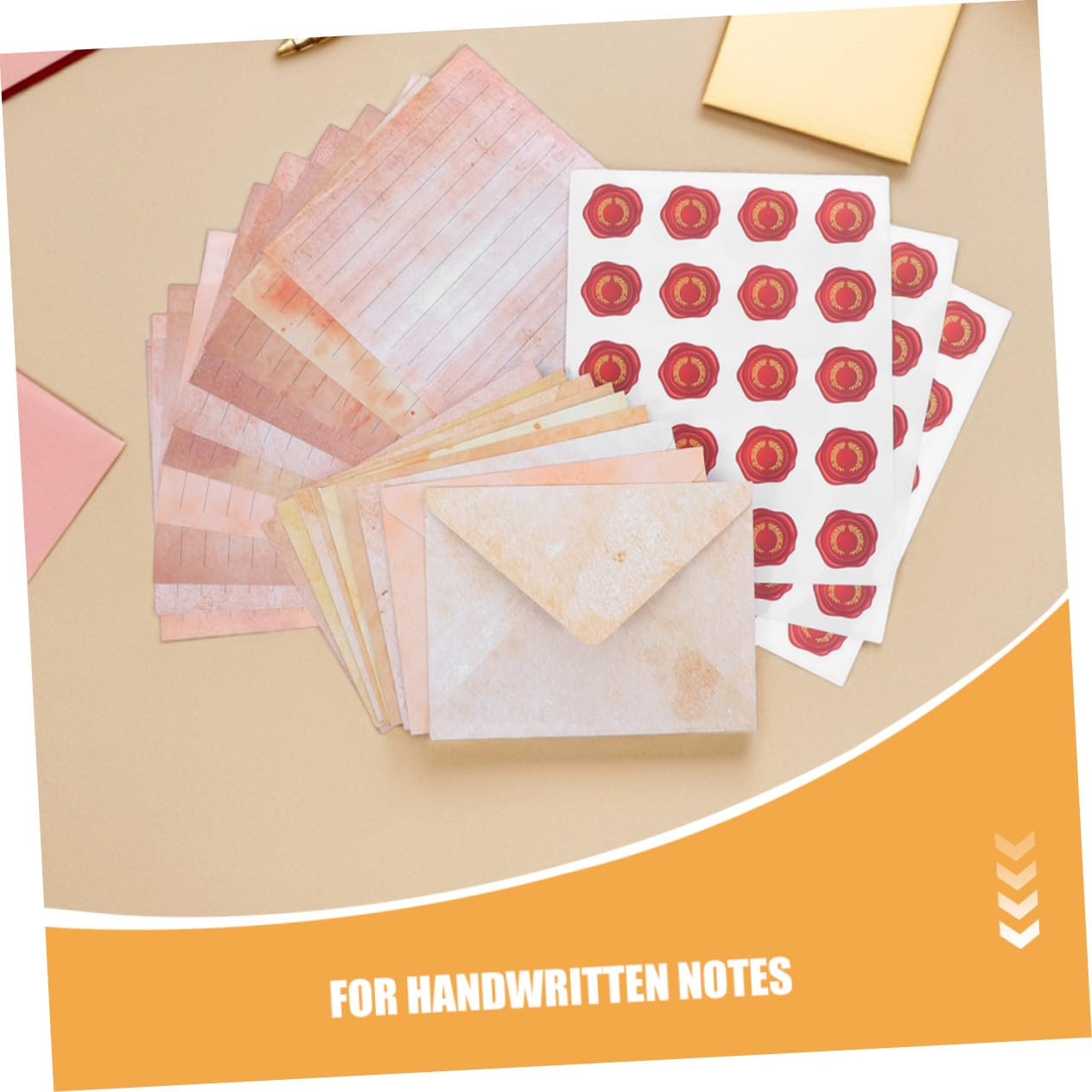 100 Sets Retro Briefkopf Set Dekor Vintage Briefpapier Karten Vintage Briefpapier Grußkarten Umschlagpapier Hellbraun