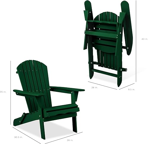 Miniatura 2 de Best Choice Products Silla plegable Adirondack para exteriores, muebles de madera para fogata, para patio, jardín, patio con capacidad de peso de
