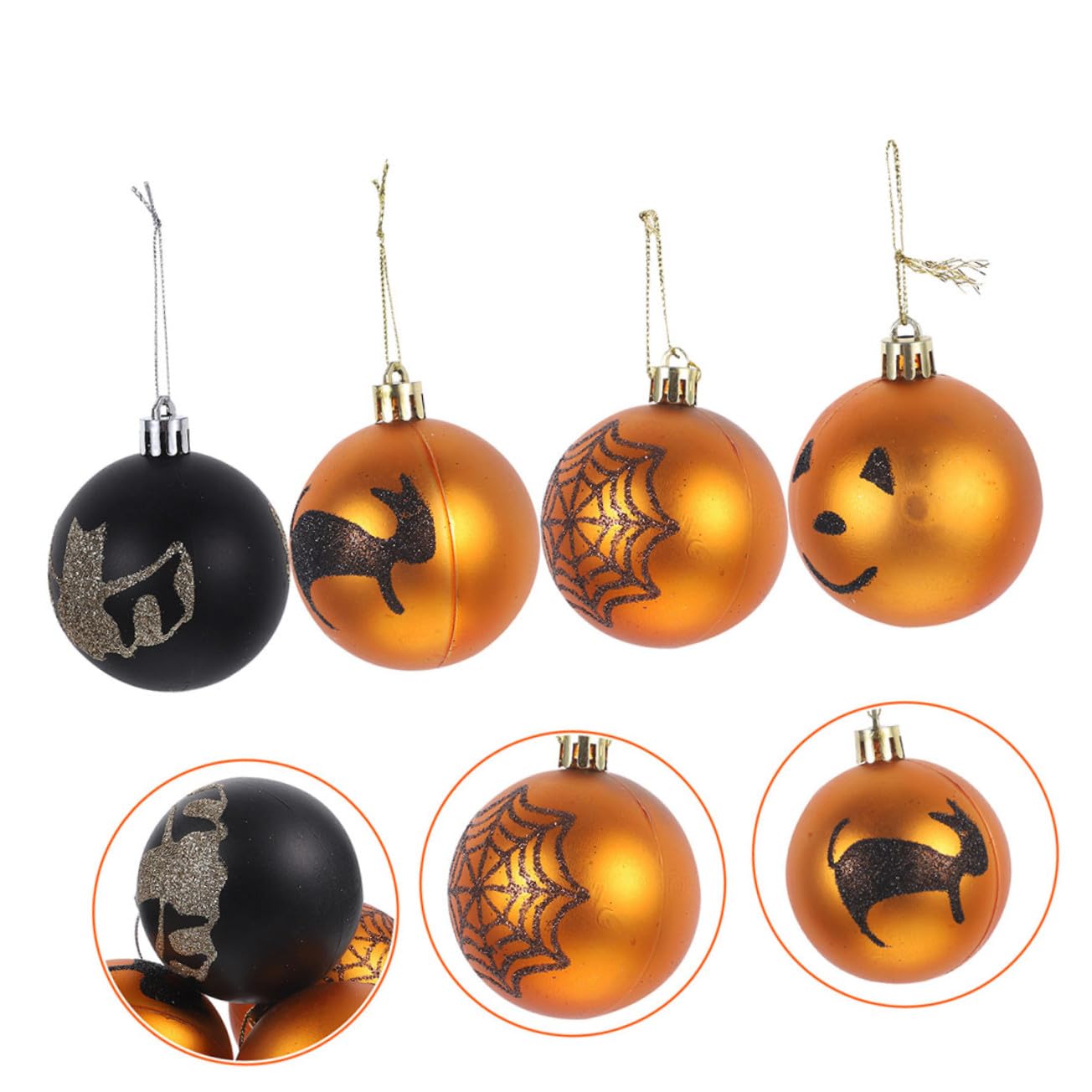 36pezzi Addobbi Halloween Ornamentali Sfera di Plastica Tema Teschio di Zucca Strega per Decorazioni Casa Festa Autunnali