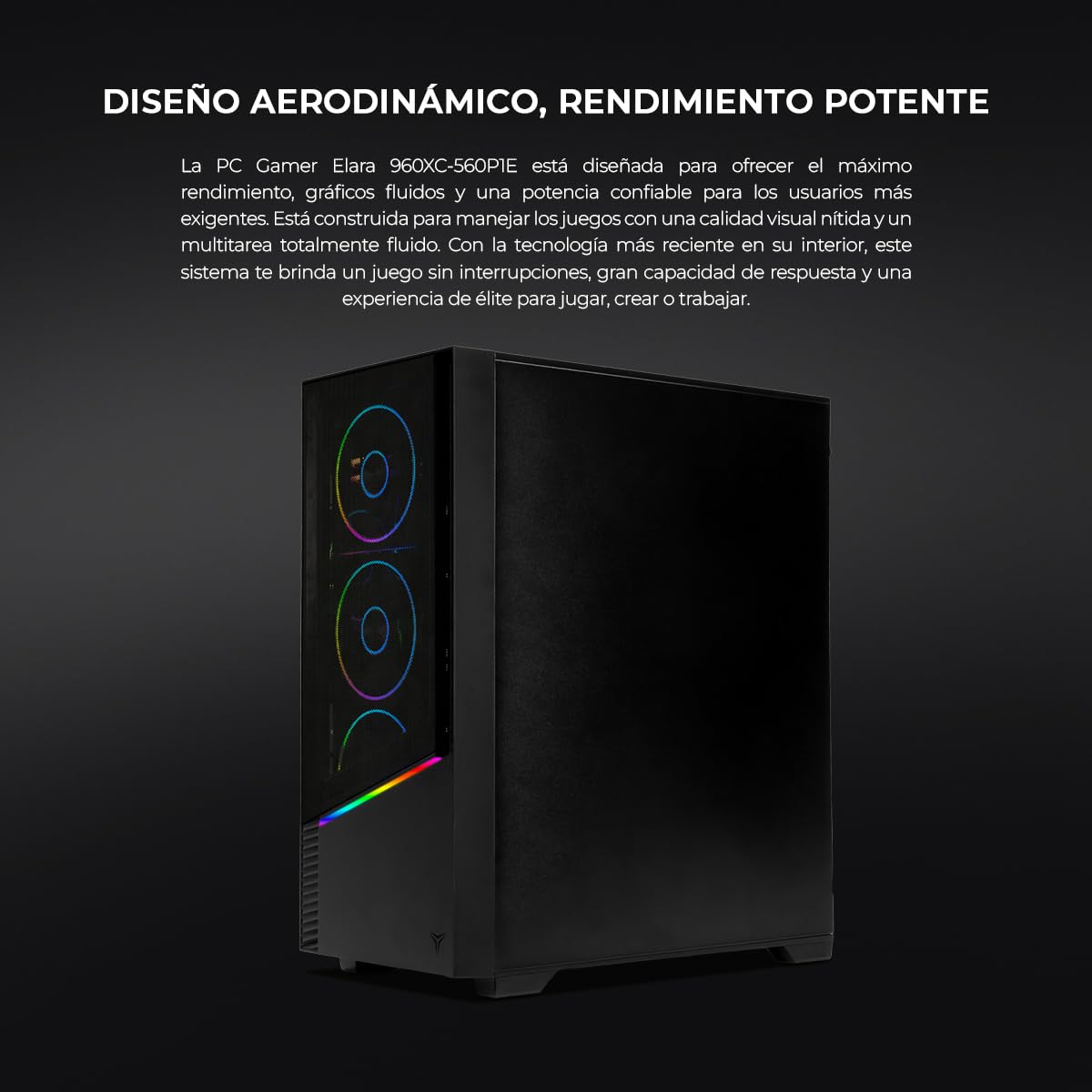 YEYIAN PC Gaming Elara Z5 Copilot Esports AMD Ryzen 5 9600X 6 Cores a 5,4 GHz | NVIDIA GeForce RTX 5060 8GB GDDR7 | 32GB DDR5 6000 MHz | 1TB SSD M.2 NVMe Gen4 | LAN, WiFi, Bluetooth | Windows 11 Pro