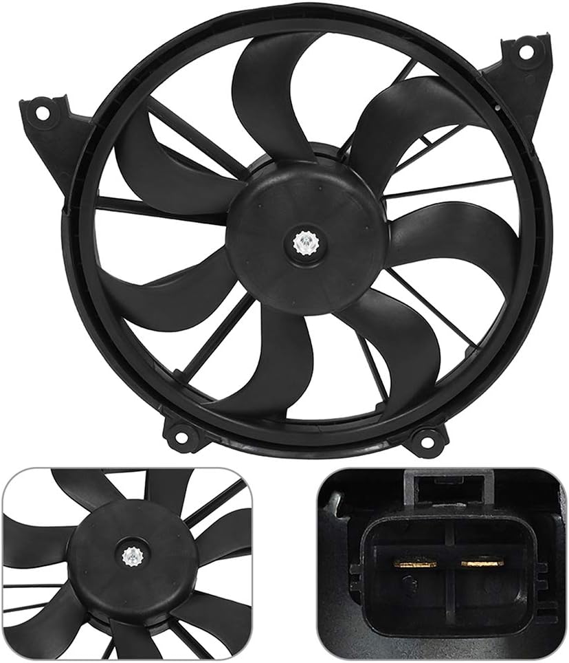 Radiator Fan Assembly Cooling Fan Driver Side/LH 620-393 KFKGF Universal Slim Fan Push Pull Radiator Fan Assembly Cooling 12V Mount Kit 2009-2018 for Dodge for Journey