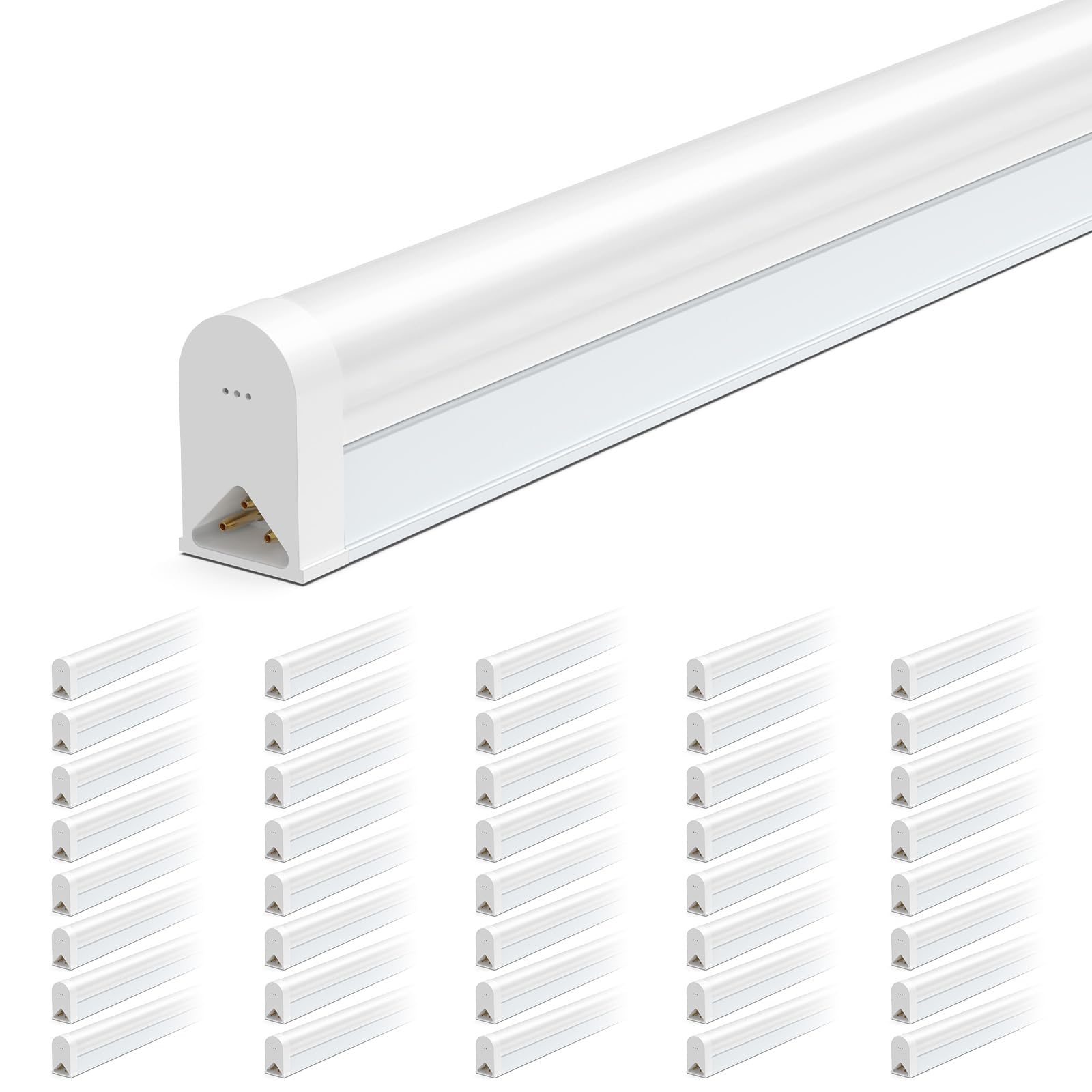 SHINESTAR 40 Pack LED Shop Lights Linkable, 4FT, 6500K Super Bright White, 18W 1800LM, T5 Integrated Single Fixture for Garage, Workshop and Ceiling, Corded Electric with ON/Off Switch