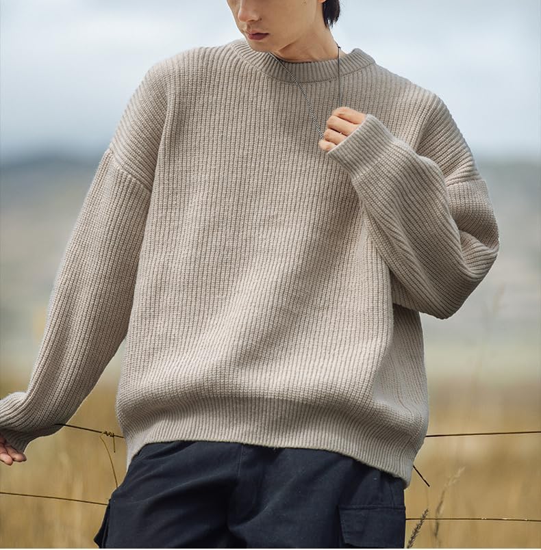 Men's Vintage Grandpa Aesthetic Sweaters Crewneck Knitted Sweatshirt Pullovers Y2K Grunge Clothing Korean Streetwear - Image 2