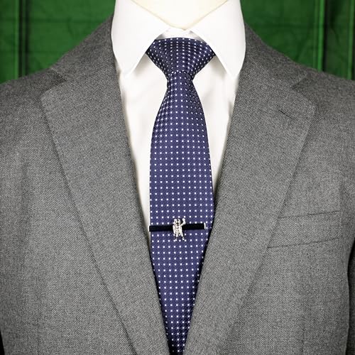 Antique Silver Tone Astronaut Tie Clip Space Pilot Tie Clip With Box4