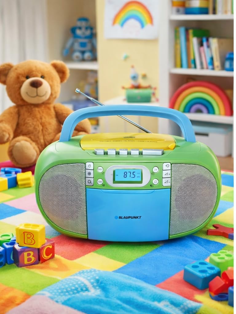 Blaupunkt B 130 tragbarer CD-Player | Kassettenrekorder | Hörbuch Funktion | USB | Aux In | PLL UKW Radio | Multicolor