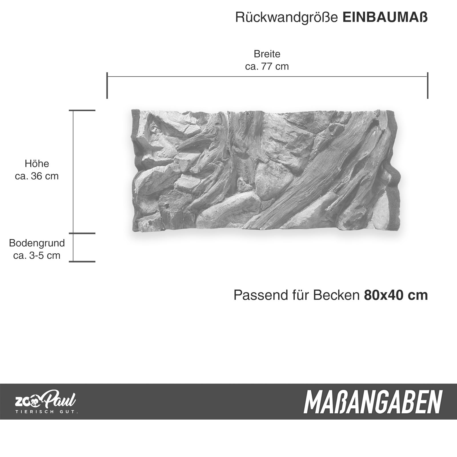ZooPaul Aquarium Rückwand 3D Amazonas 80x40cm