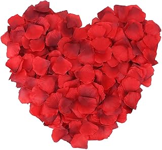 MEMOVAN Rose Petals 2000pcs, Fake Faux White Rose Petals Artificial Flower Silk Petals for Romantic Night, Valentine Day, ...