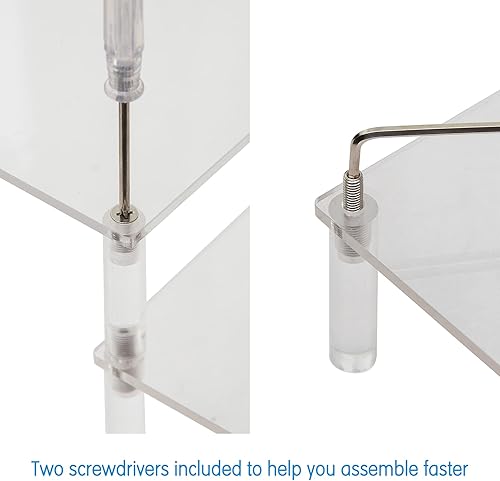 Miniatura 7 de BYCY Soporte de exhibición acrílico transparente de 3 niveles para cupcakes, estante organizador de colección, soporte para postres, elevador