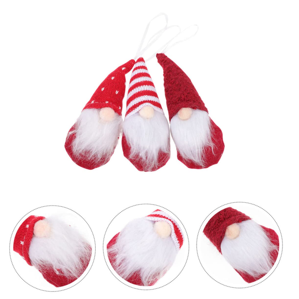 Ciieeo 18 STK Weihnachtspuppe Weihnachtsbaum Hängende Wichteldekorationen Weihnachtszwergverzierung Plüschzwerg-Ornamente Christbaumpuppenschmuck Schwedische Zwerge Rudolf Rot Stoff