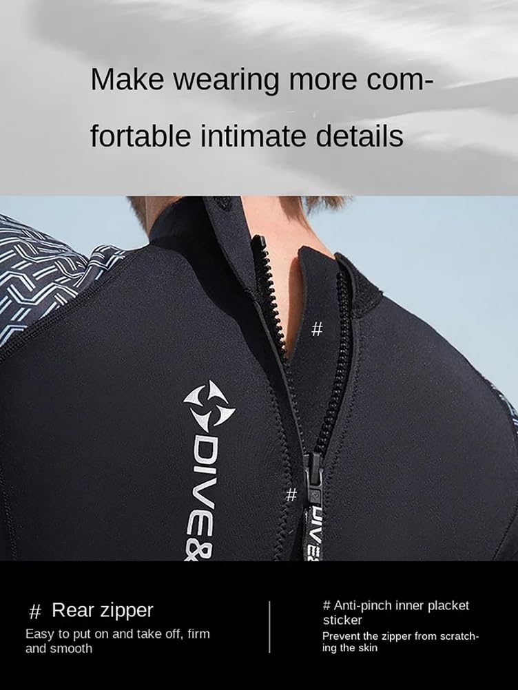 Combinaison Shorty 2Mm en Néoprène pour Homme et Femme – Combinaison de Plongée Une Pièce À Fermeture Éclair Frontale, Manches Courtes et Jambes Courtes – Idéale pour Snorkeling, Plongée