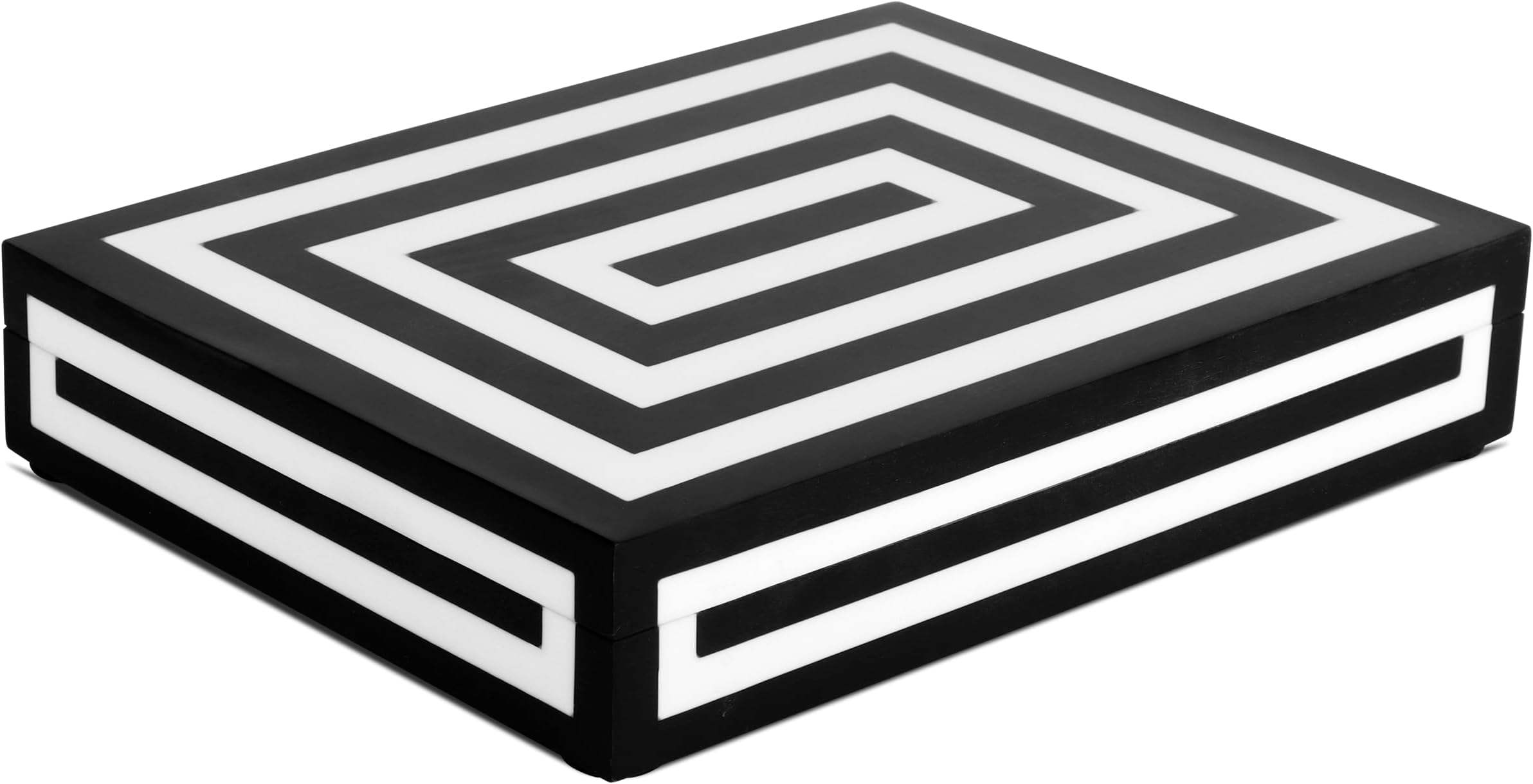 Handicrafts Home Decorative Box 6x8, Photo Storage Box, Jewelry Organizer, Modern Storage Box with Lid, Bohemian Table Decor, Vintage Keepsake Box for Shelf or Coffee Table Decor, Medley Concentric