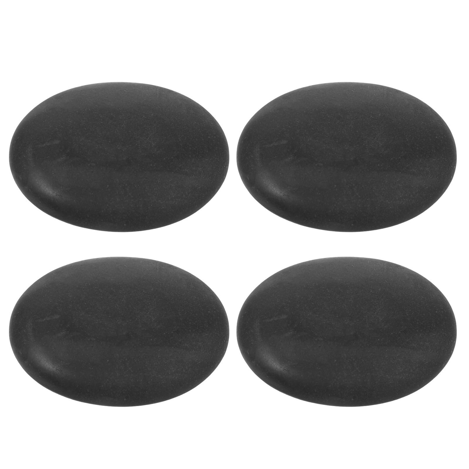 STOBAZA 4 Piezas Piedras Calientes para Masaje Corporal de Basalto Natural Negro 9x7cm Forma Curva y Superficie Lisa para Spa y Cuidado en Salones de Belleza