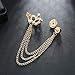 Rhinestone Crown Long Chain Brooch.Gold Silver Tassel Brooch Pins,Retro Crystal Suit Pins Collar Coat Pin for Men's Accessories Pin Husband Gifts (Gold)