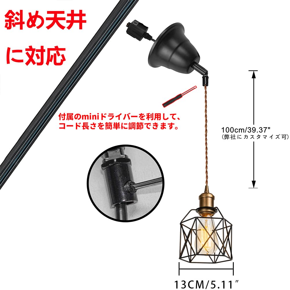 Amazon.co.jp : FSLiving ペンダントライト ダクトレールライト 傾斜