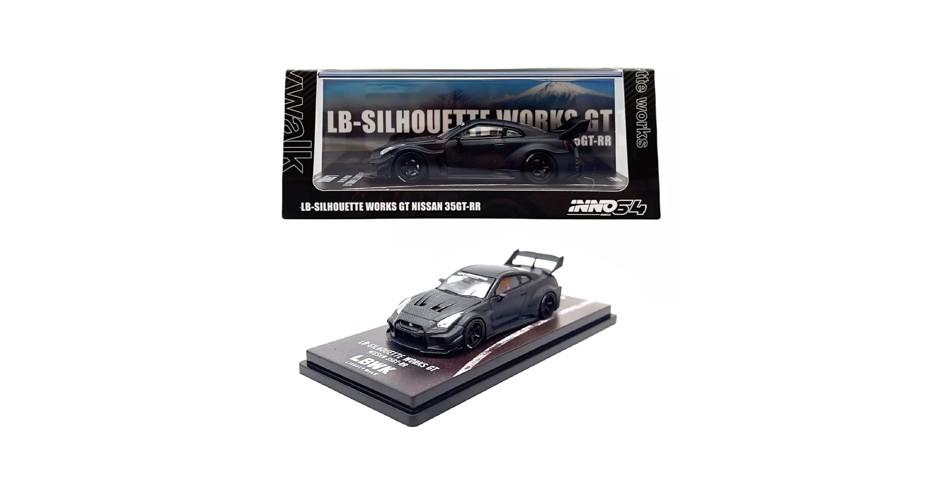 LB Works Nissan GT-R Black 1/64 ミニカー MINI GT 5 LB WORKS Nissan GT-R (R35) Black w/ Copper Wheel