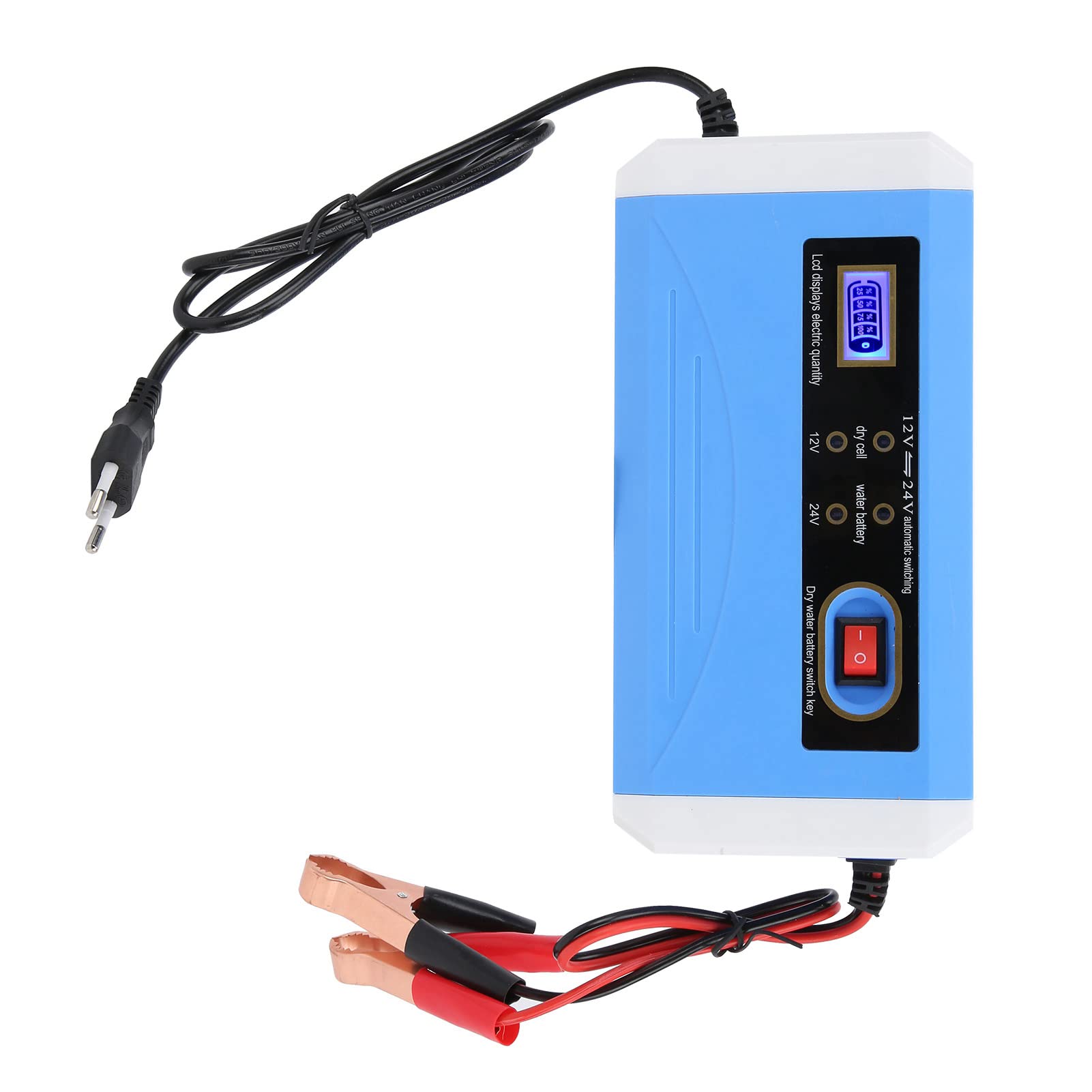 Caricabatteria per auto 12V 24V Display LCD intelligente ed efficiente Trasferimento automatico degli impulsi Riparazione per batterie 10Ah 200Ah per motociclette automobil