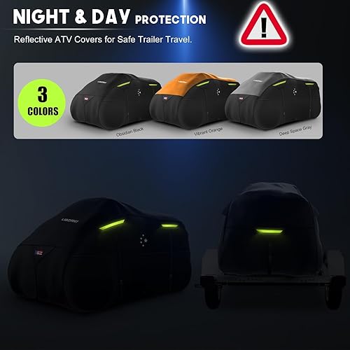 Miniatura 6 de 600D ATV Cover - Waterproof Heavy Duty Trailerable Quad Cover - All Season Weather Proof Outdoor UV Protection for Polaris, Kawasaki, Yamaha, Black