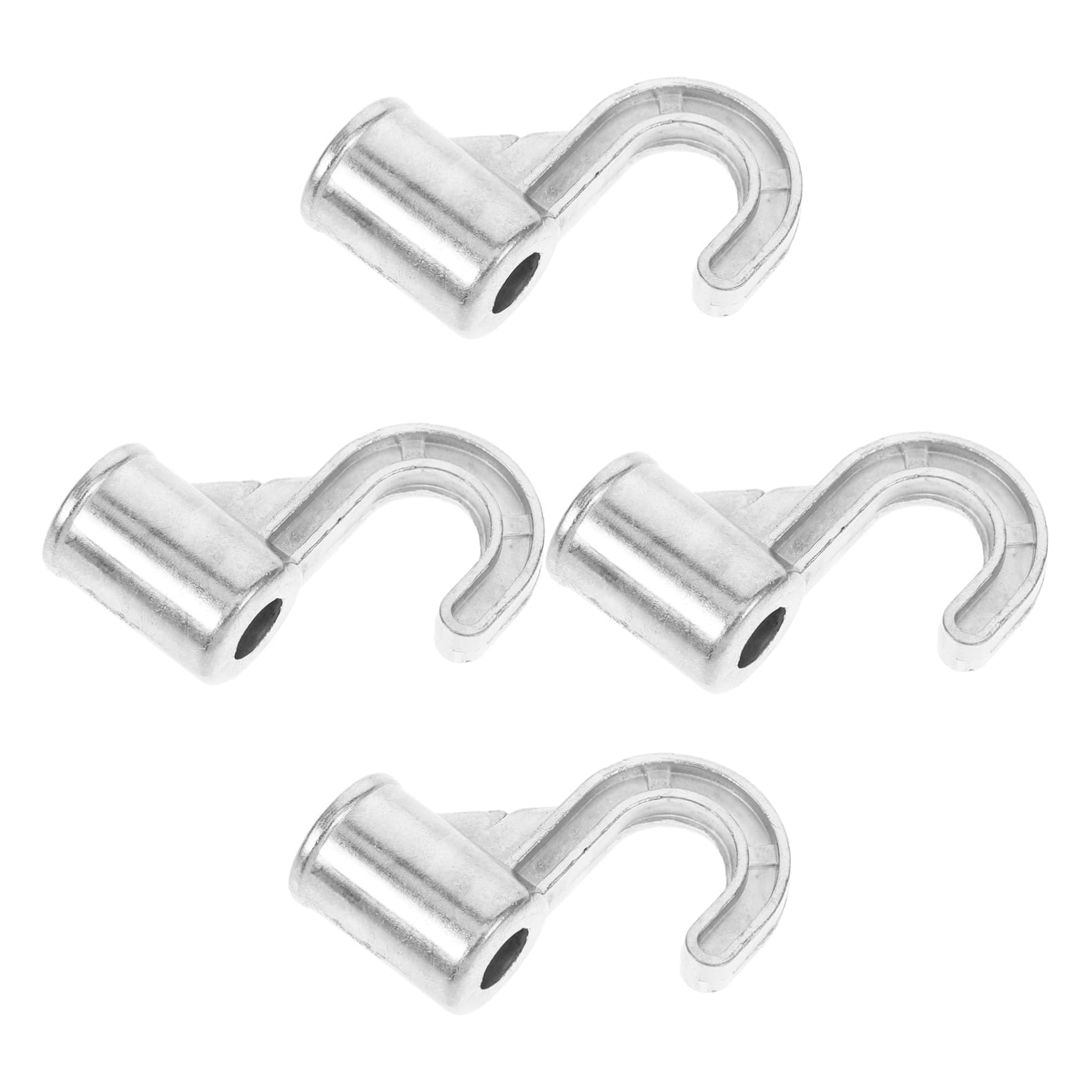Sosoport 4Pcs Aluminum Alloy Closet Rod Hooks No Drilling Bracket Holders for Wardrobe Multi Functional Design for Clothes Hats Bags Easy Installation for Home Office