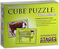 Vista 2 de Stages Aprendizaje de madera de granja animal cubo rompecabezas para preescolar lenguaje constructor (SLM408)