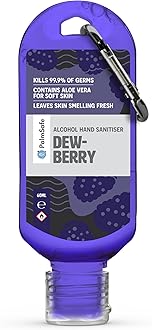Palm Safe Dewberry Alcohol Hand Sanitiser 60 ml Clip Bottles
