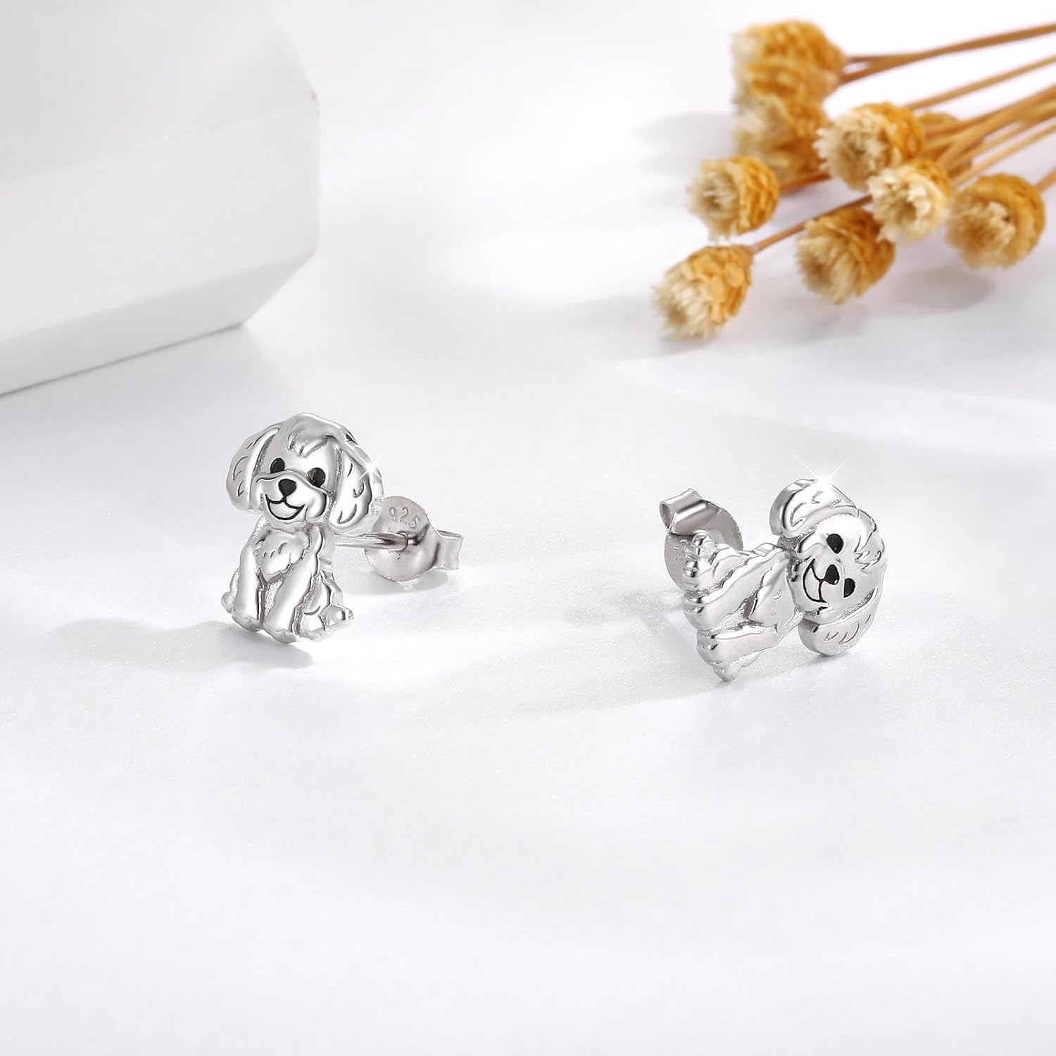 Dog Stud Earrings 925 Sterling Silver-Cute Puppy Earrings for Women-Hypoallergenic Dog Jewelry Gifts for Young Ones - Image 6