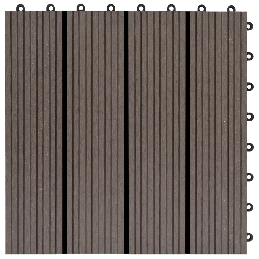 vidaXL 11 Piastrelle per Terrazza WPC Marrone Scuro Pavimento Patio