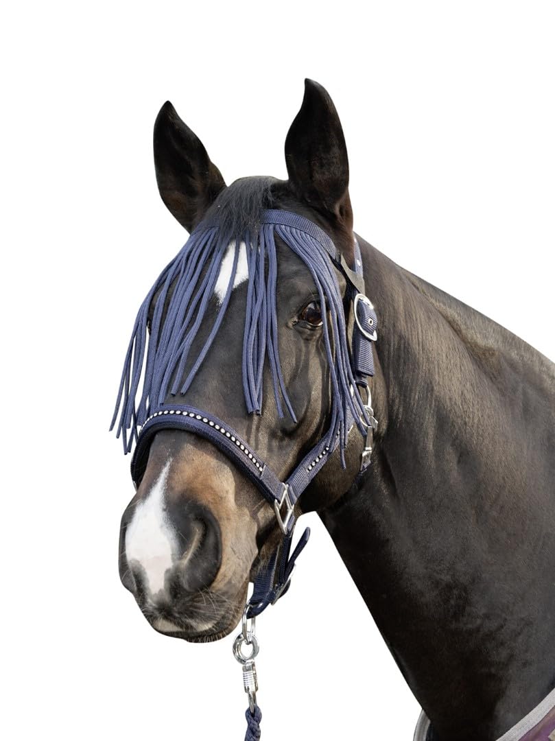 HKM 4057052397639 fly protection headband, anti-fly, 6900, dark blue shetty