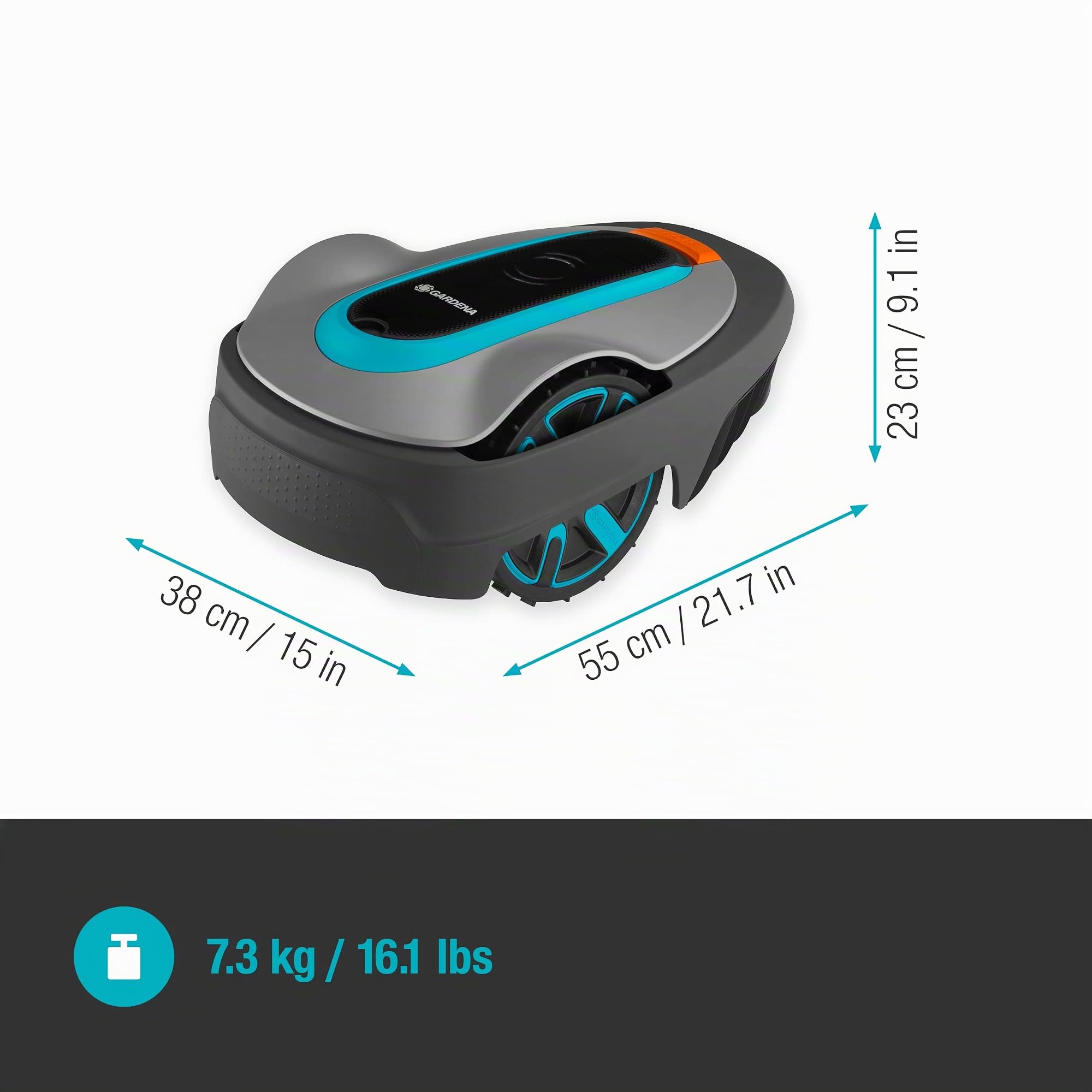 Gardena Robot Cortacésped, Negro Y Turquesa, hasta 500 m²