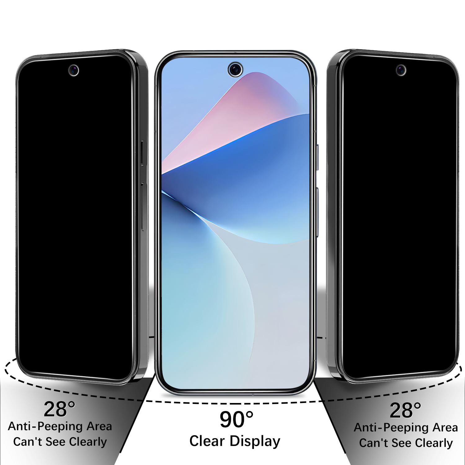 Privacy Displaybeschermfolie compatibel met Google Pixel 9a 5G, 2 2 Privacy Displaybeschermfolie compatibel met Google Pixel 9a 5G, 2 2