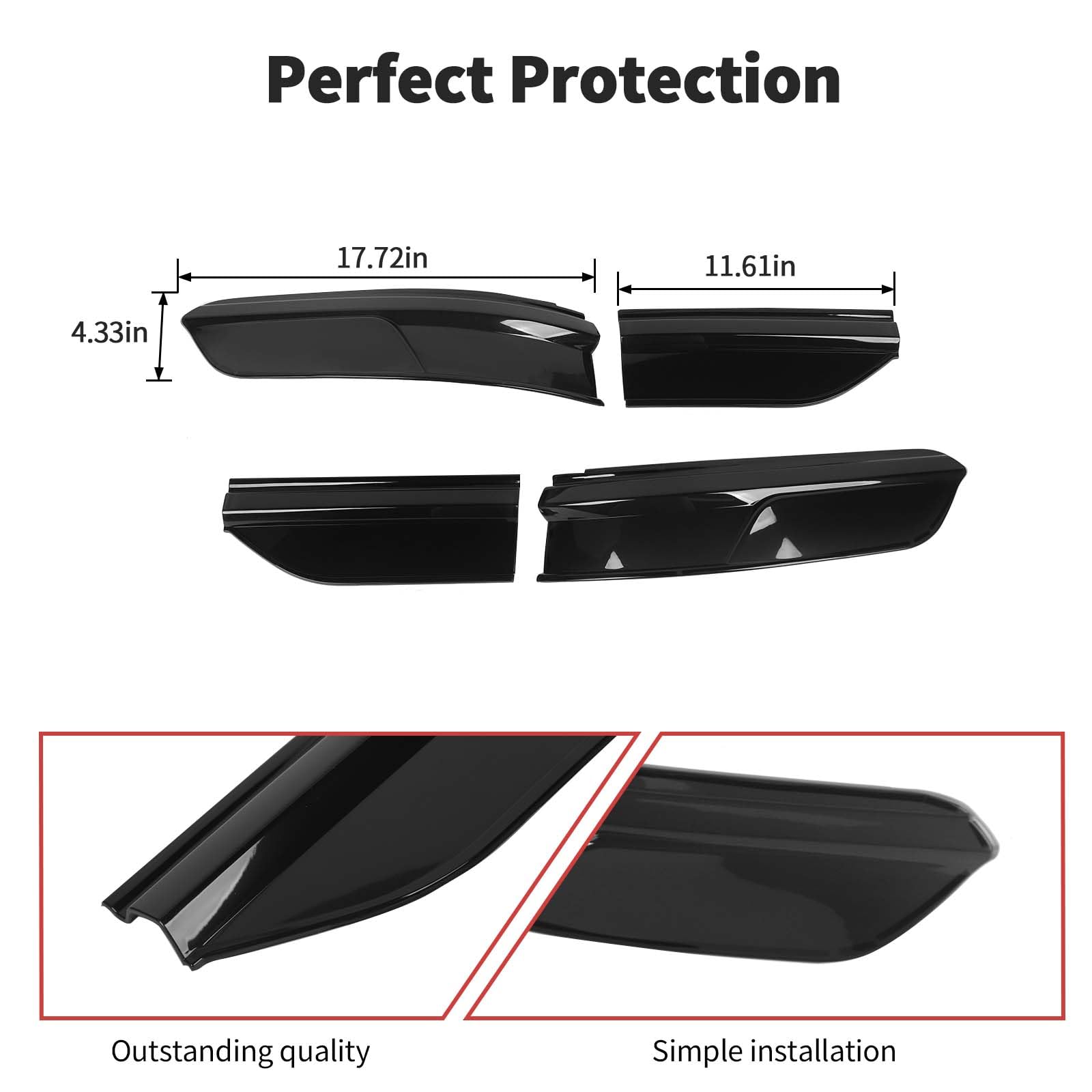 JWWY Luz trasera para lámpara trasera, cubierta de lámpara trasera, adorno para 2021-2024 + Jeep Grand Cherokee, accesorios exteriores, 2 piezas ennegrecidas