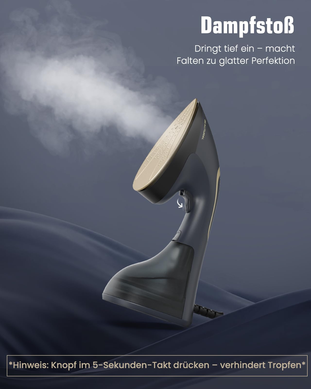 BEAUTURAL Steamer + Bügeleisen 2-in-1, 1500W Dampfglätter, 20 g/min Dampfleistung, 30s Aufheizen, 200ml Wassertank, Auto-Abschaltung, Faltenentferner für Kleidung，Ideal für Zuhause, Büro, Reise