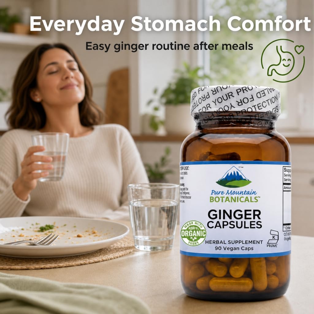 Pure Mountain Botanicals Ginger Capsules - 1000mg Organic Ginger Root — Amazon image 3