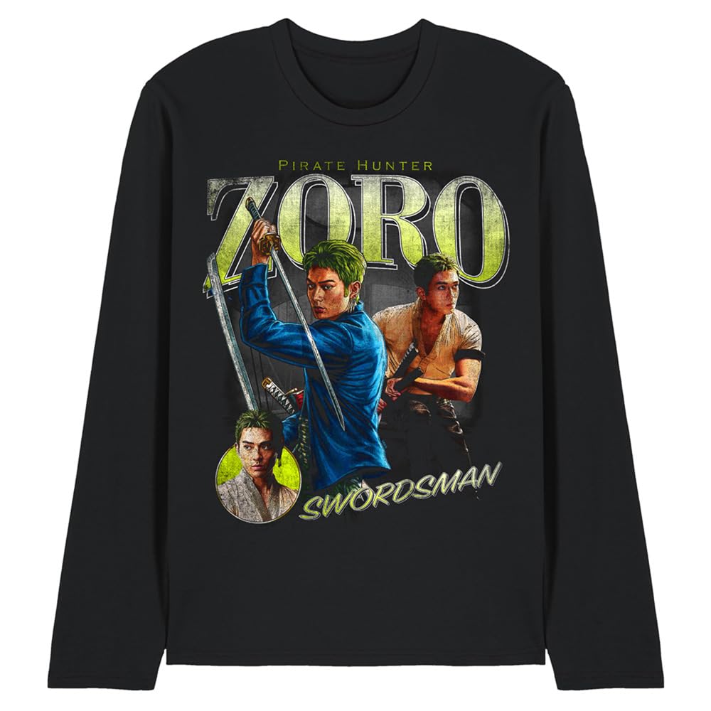 One Piece Men's Zoro Homage Long Sleeve T-Shirt Black - S