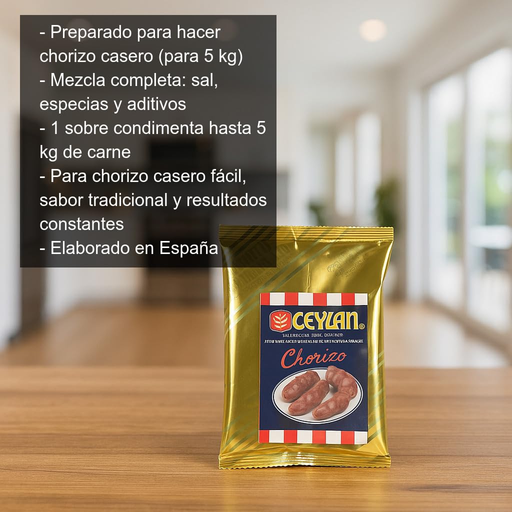 Mezcla para hacer chorizo casero 2 sobres x 5 kg Preparado de sal y especias para embutido tradicional