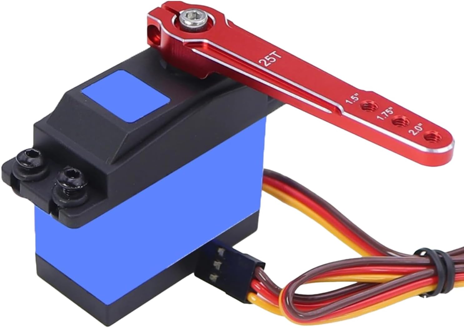 2Pcs Aluminum 1.75inch 25T Servo Arm Horn Long Steering Servo Arms Compatible Futaba Savox Xcore HL HSP HD Power Rc Servos for RC Airplanes RC Plane Crawler Car