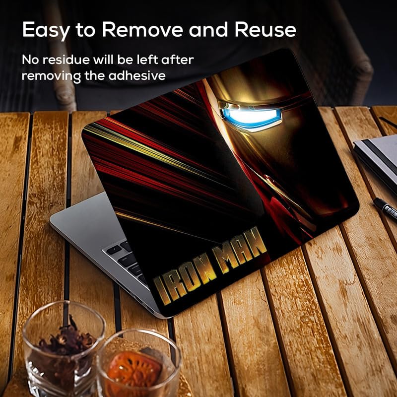 Image of Galaxsia Iron Man Full Vinyl Laptop Skin /Sticker /Cover for 13 to 13.3 Inches Laptops Laminated-Removable-HD Quality Compatible for Hp-Dell-Sony-Lenovo-Asus etc.(13x9.2 Inches)
