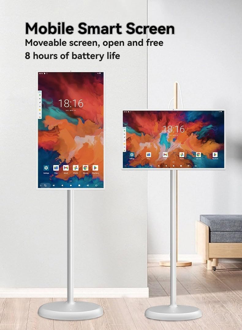 GTUOXIES 32 Inch Incell Touch Screen Monitor, TS32A2 FHD 1920p, Portable Smart TV, Screen Casting, Built-in Webcam and Battery, 90 Degree Swivel, Full Movement, 60Hz Refresh Rate... - Image 3