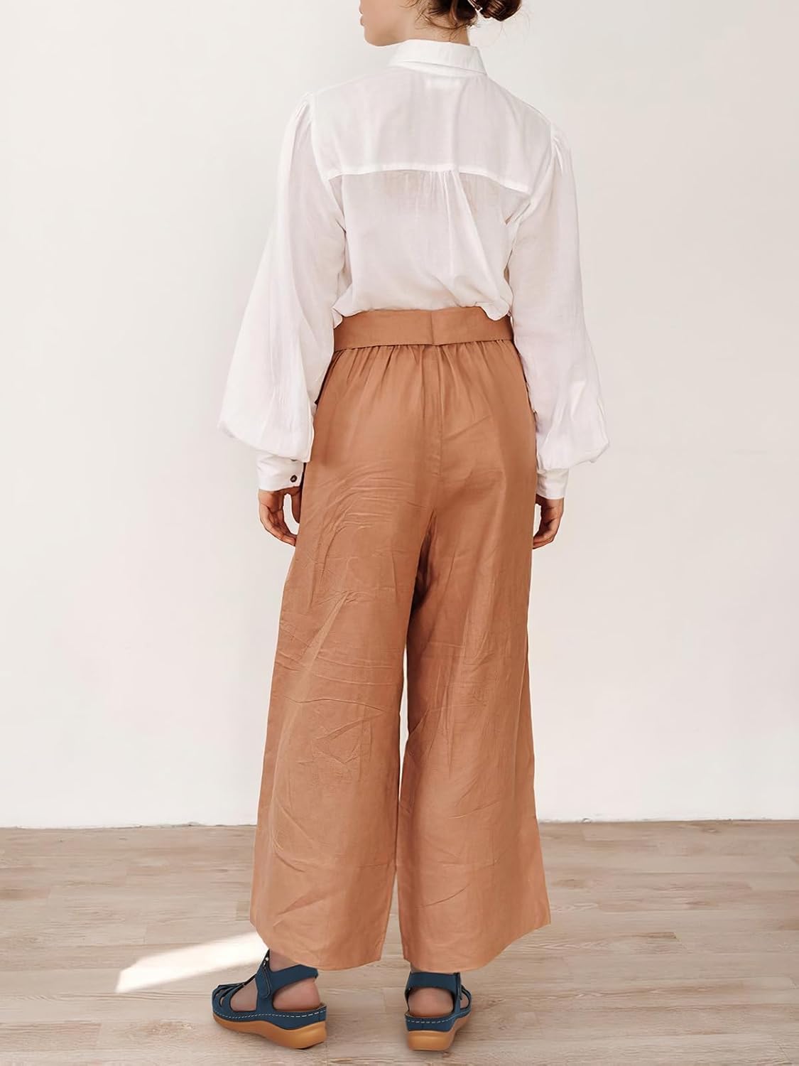 SHIBEVER Summer Sandals for Women Dressy: Closed Toe Wedge Size 8 Casual Sandal Navy Blue Low Wedges Comfy Walking Womens Sandals - Image 6