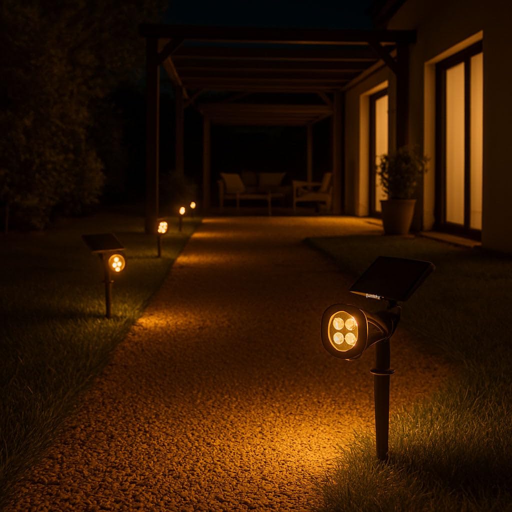 Image secondaire de Lot de 4 Spots Solaires LED Spiky Warm - Éclairage Extérieur Dimmable