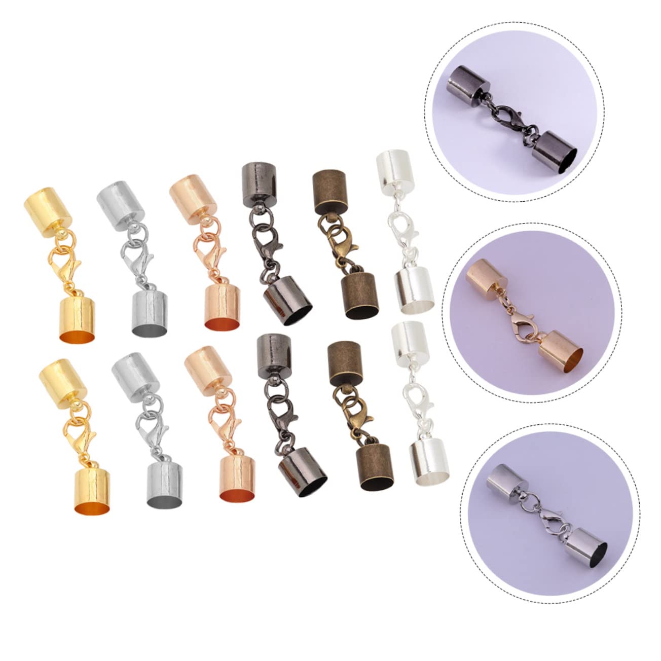 ARTIBETTER 3 Set Chiusure Moschettone Per Gioielli Fai Da Te Da Metallo Colori Variati Per Braccialetti E Collane Accessori Per Creazioni Diy Resistente E Duraturo Facile Da Usare 60 Pezzi*3