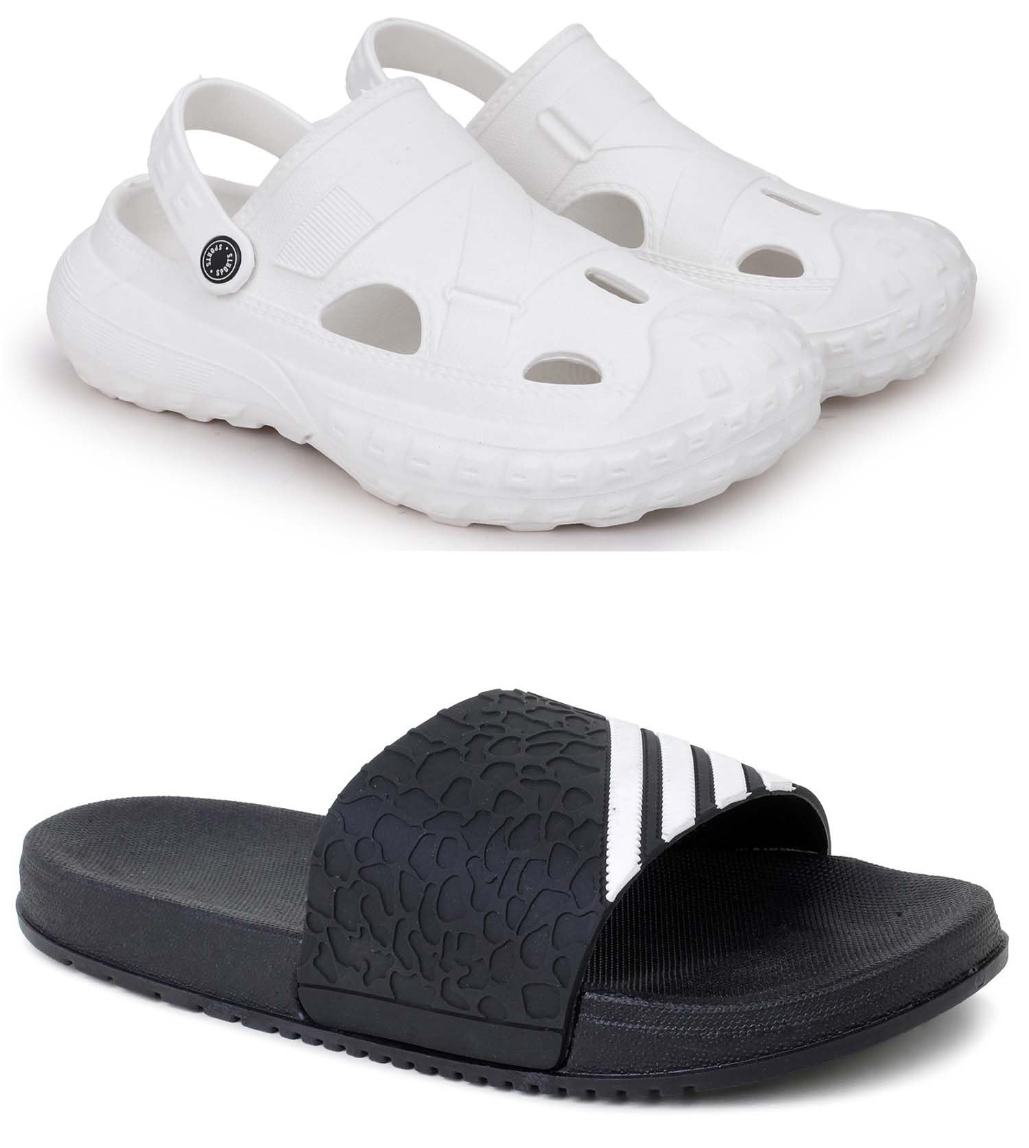 Combo Pack of 2 Slipper/Flip Flops/Slides/Clogs/Sandals for Men (Cl-1200 Vs Military & Shimla)-image-28