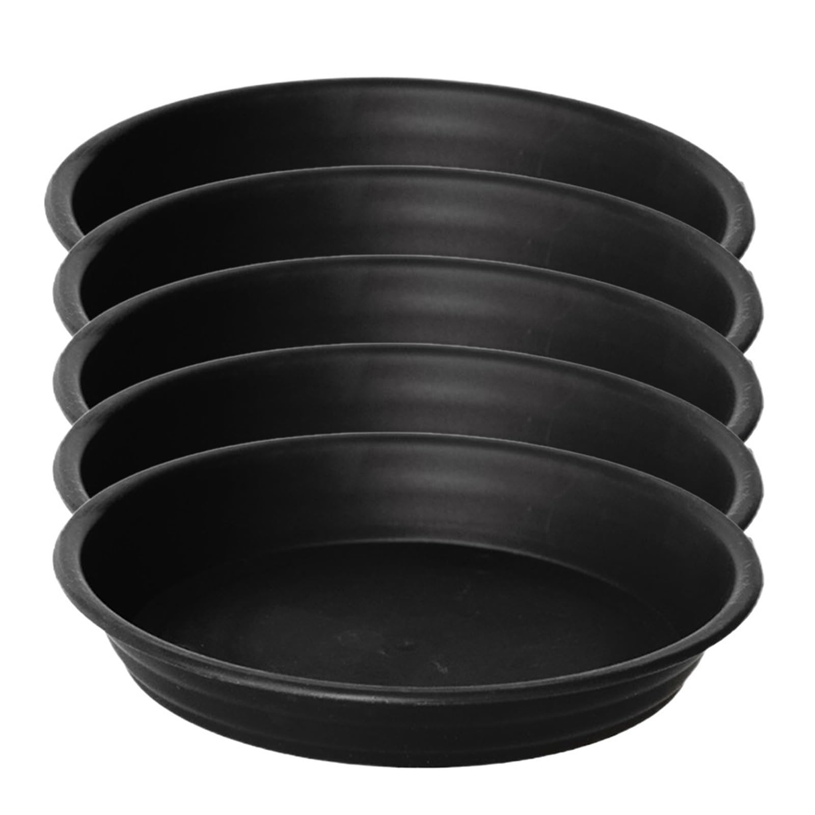 BOJHGO 5Pcs Flower Pot Saucers Coasters Indoor Plant Tray For Outdoor Garden Plants(Black)