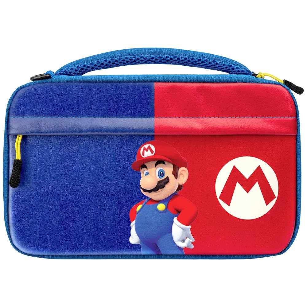 Pdp Gaming Licence Officiel Switch Commuter Case - Mario - Semi-Hardshell Protection - Protective Pu leather - Holds 14 Games And Console - Works avec Switch Oled And Lite - Fine pour Kids / Travel