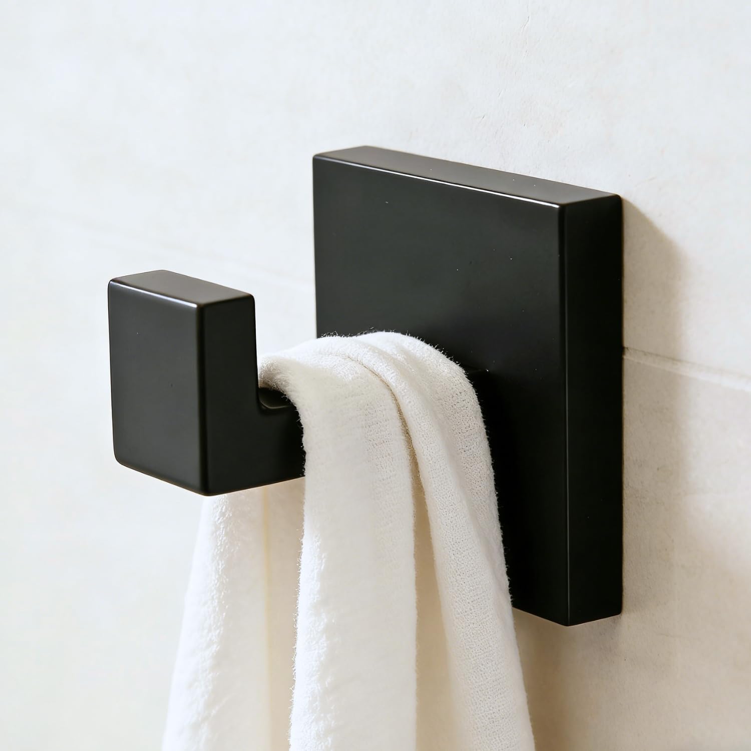 6 Pieces Bathroom Accessories Towel Bar SUS304 Stainless Steel Matte Black Towel Holder Wall Mounted Heavy Duty Towel Rack Bathroom Towel Rod Modern Square Base Design(6, Matte Black, 24 Inch)