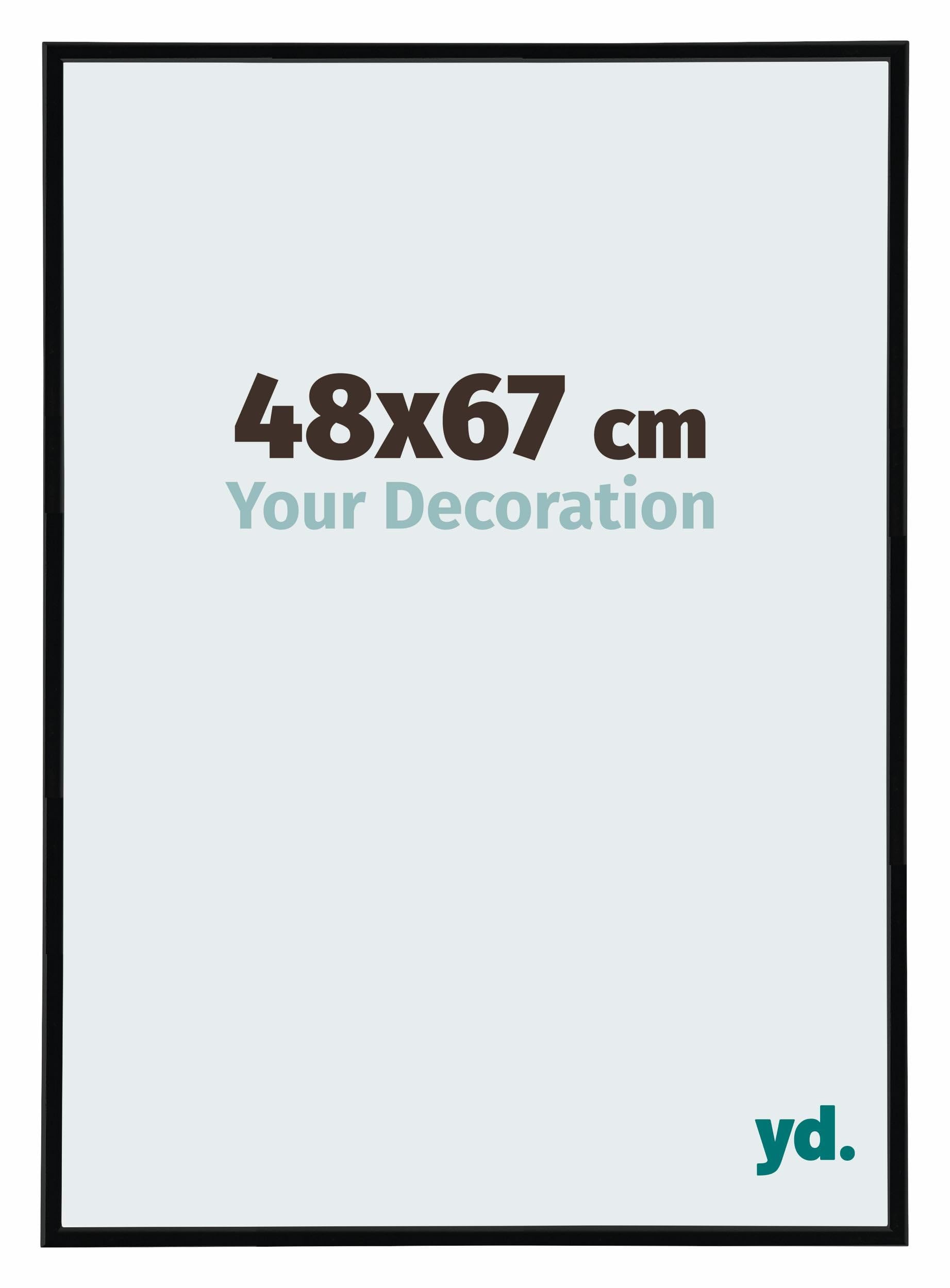 Your Decoration - Picture Frame 48x67 cm - Black High Gloss - Decorative Wall Frame in Plastic with Antireflection - Frame 48x67 - Annecy