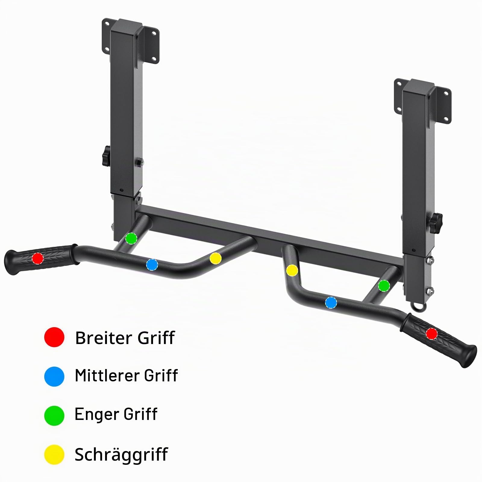 SELEWARE Klimzugststange Wand Klimmzugstange Decke -Pull Up Bar Klimmzugstange zur Deckenmontage, verstellbare klimzugststange Wandmontage mit Multi-Winkel-Griff, robuste Stahlkonstruktion