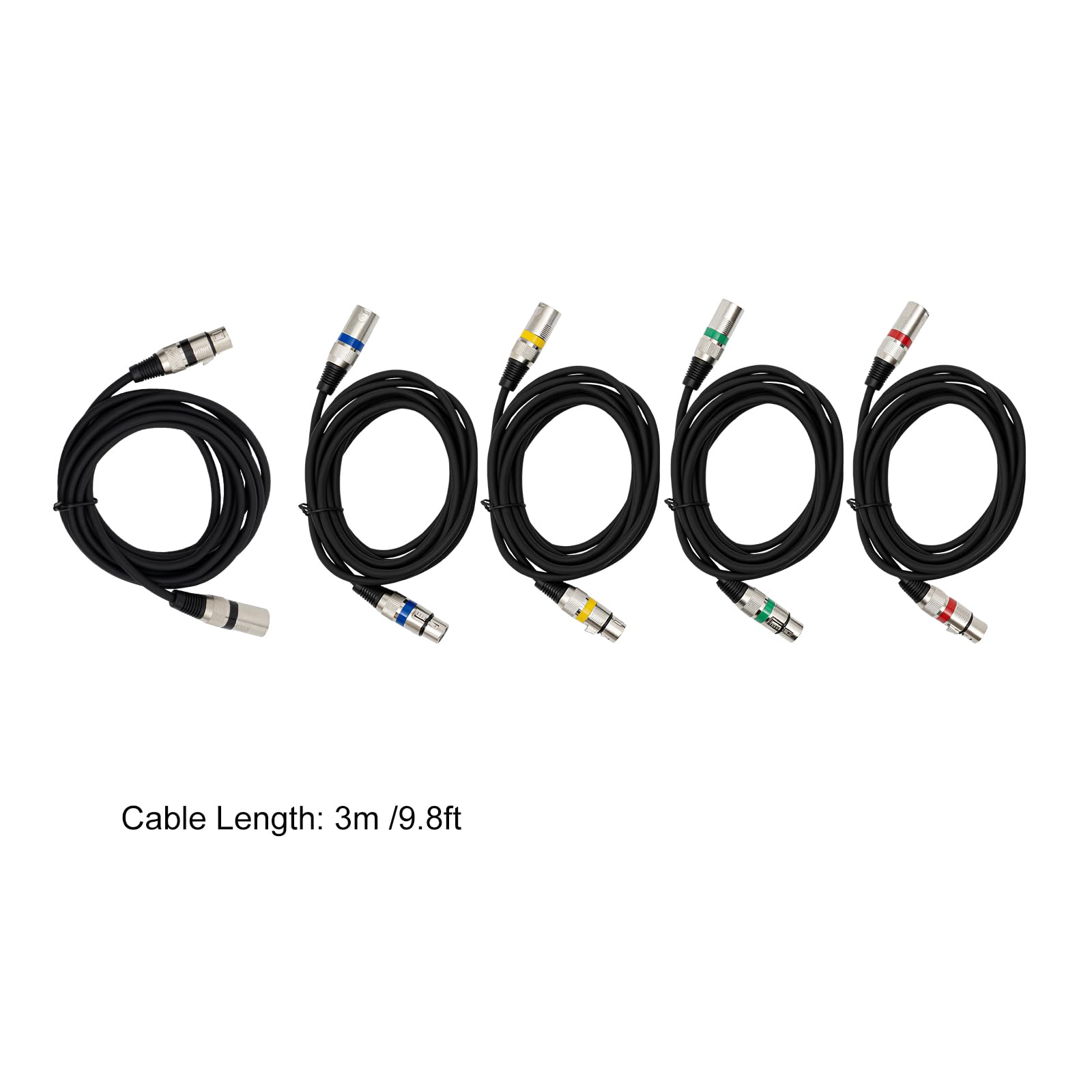 XLR kabel mikrofonowy, RVPE kabel mikrofonowy audio, 16 x 0,15 BS, do oświetlenia scenicznego, kabla komunikacyjnego DMX, zasilania fantomowego, urządzeń nagrywających (5, 3 m)