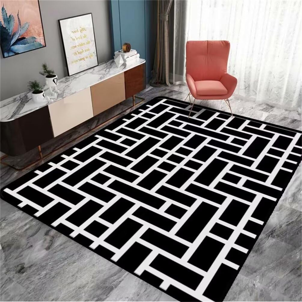 Tapis ado facile à nettoyer géométrique pour créer un coin salon branché