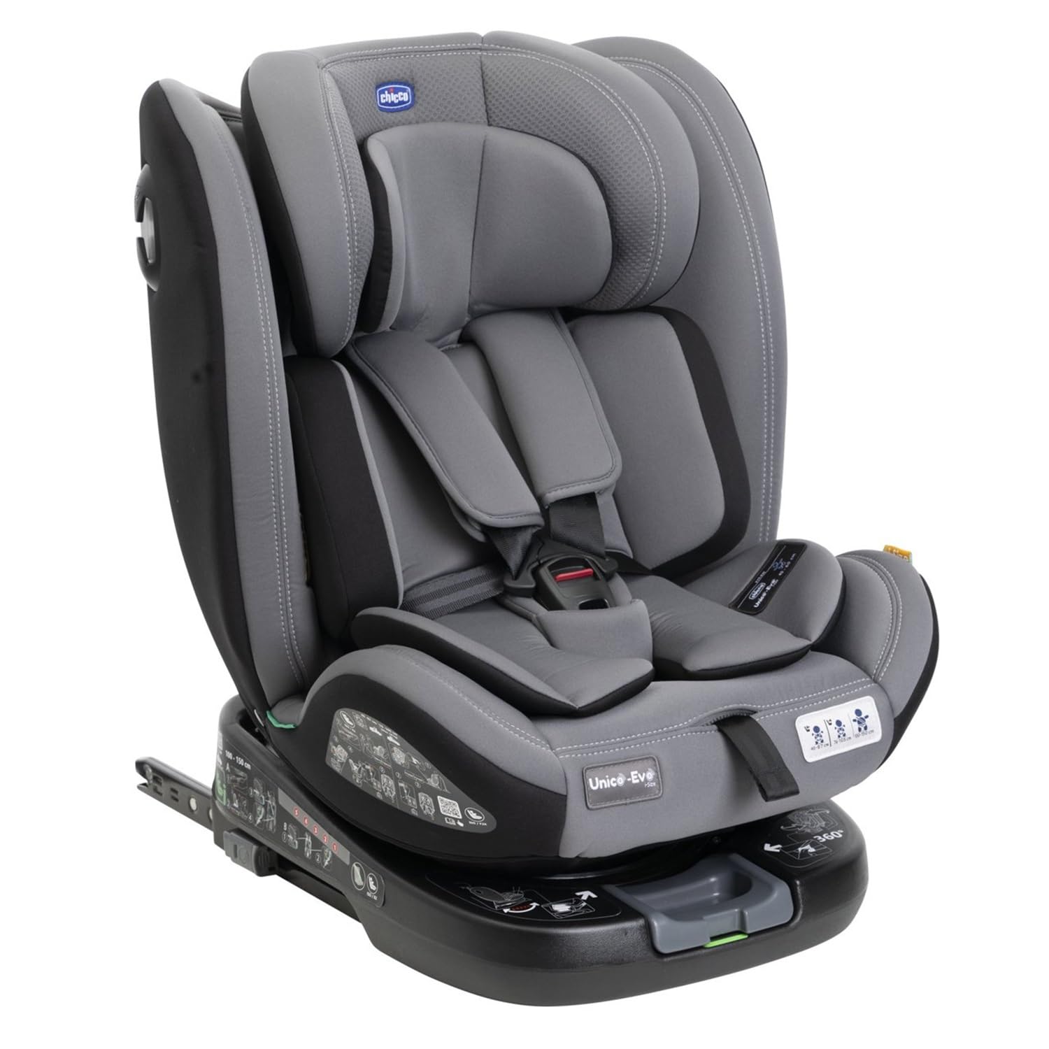Chicco Unico Evo I-Size Autositz 0-36 kg ECE R129/03 Isofix 360° drehbar neigbar Gruppe 0+/1/2/3 0-12 Jahre